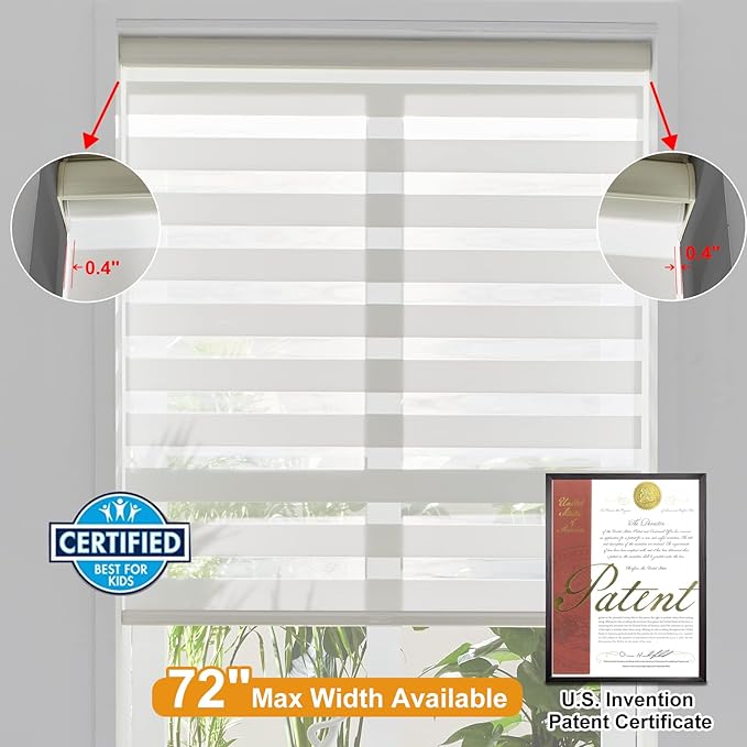 Persilux Cordless Zebra Blinds for Windows Free-Stop Roller Window Shades Dual - Image 4