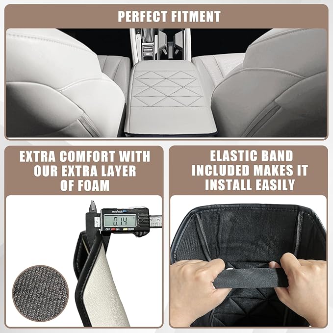 Muslogy for Accord 2025 2024 2023 Center Console Cover Armrest Pad Vegan - Image 3