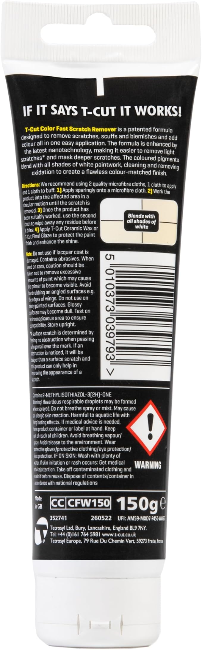 T-Cut Color Fast White Car Wax Polish Scratch Remover Color Enhancer, 5.3 Oz - Image 2