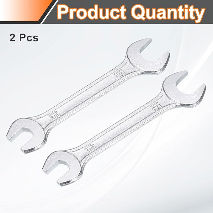 HARFINGTON 2pcs Double Open End Wrench 10mm x 15mm Metric 15 Degree Offset - Image 3