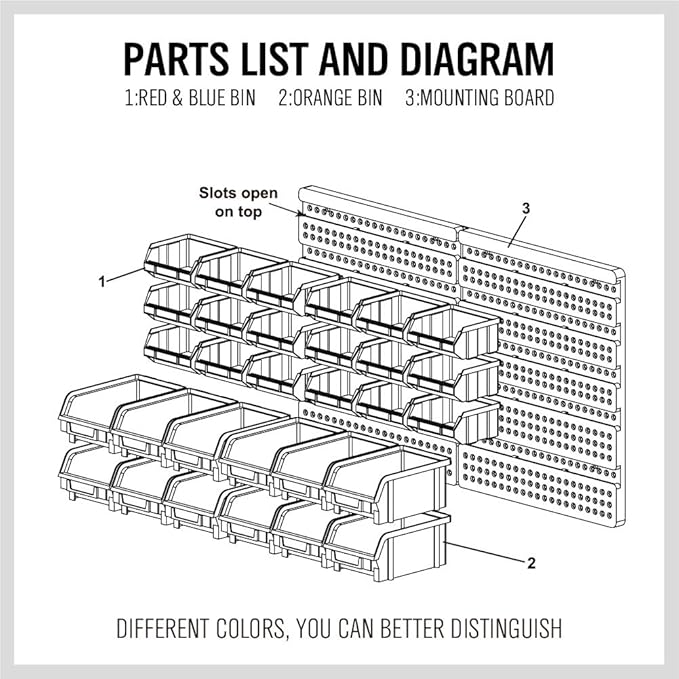 30-Bin Wall-Mounted Storage Rack System - Image 8