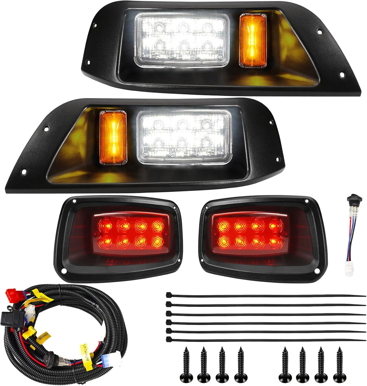 ezgo led headlight tail light kit, golf cart, main product view