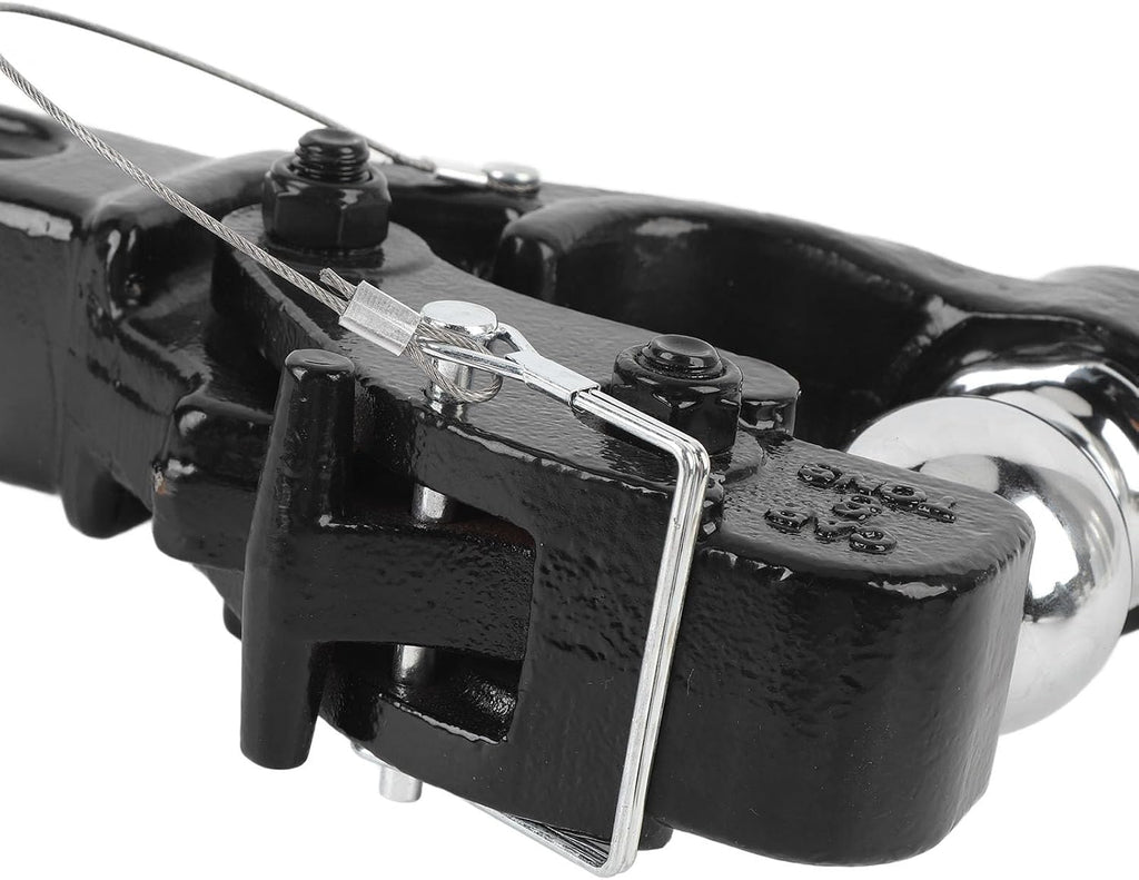 Generic Pintle Hook with 2 Inch Trailer Ball Heavy Duty 16000lbs Towing Capacity Receiver Mount Combination Hitch for Trucks SUVs RVs Black Steel