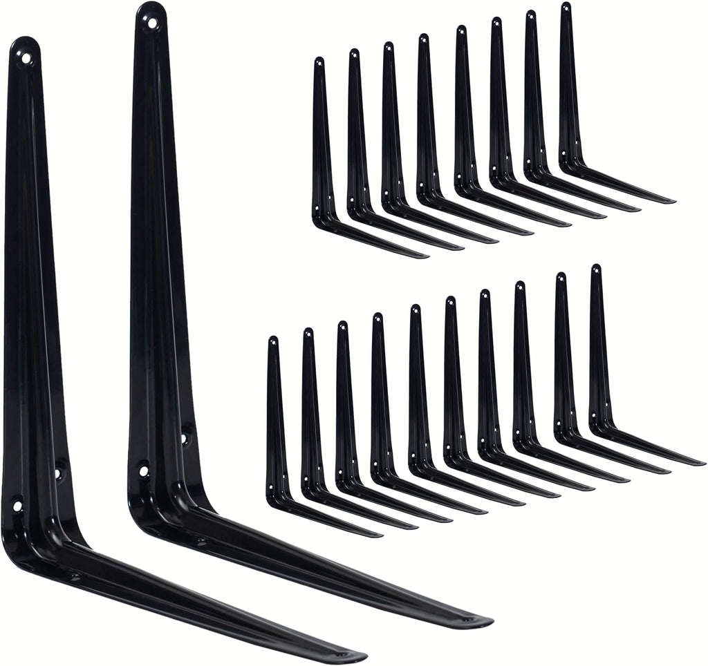shelf brackets 12 inch, black metal brackets for, main product view