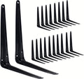 shelf brackets 12 inch, black metal brackets for, main product view