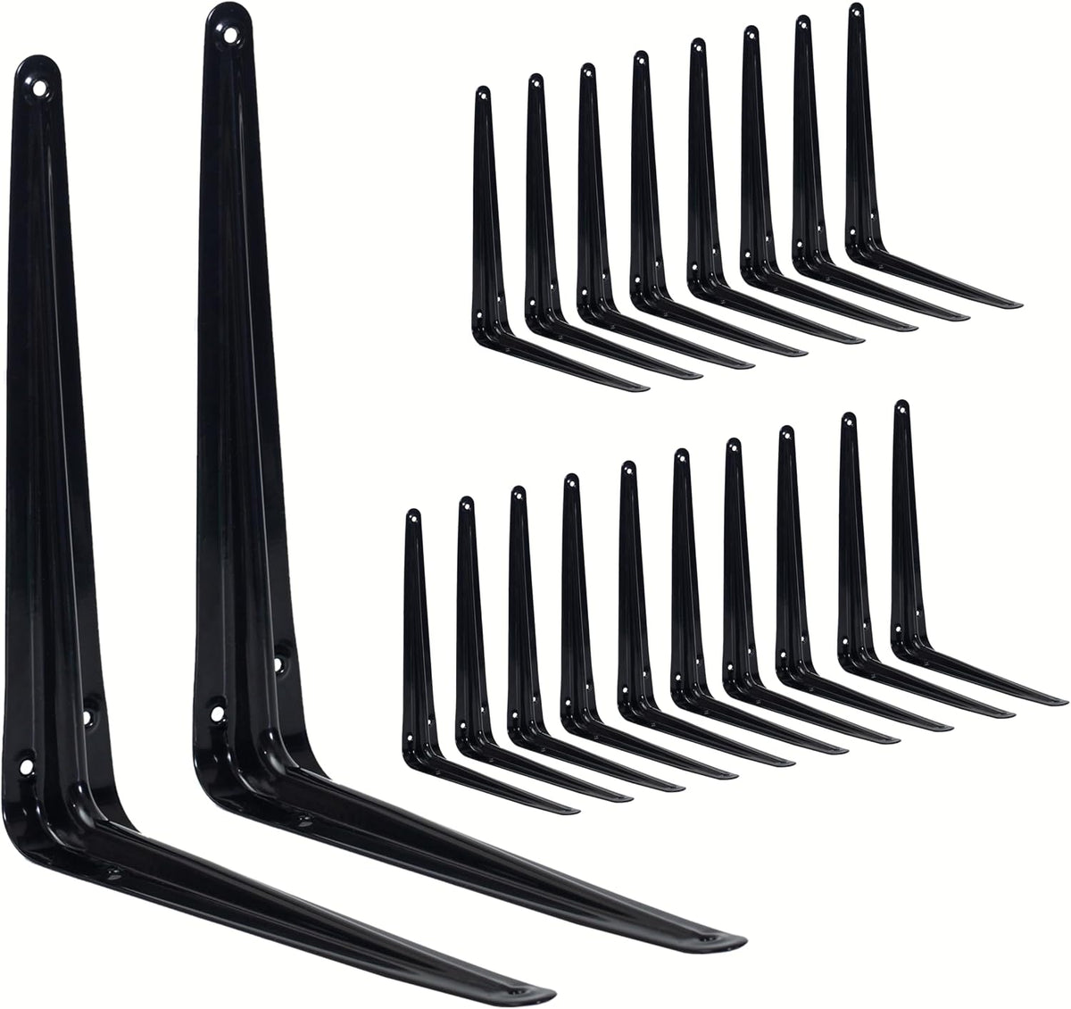 shelf brackets 12 inch, black metal brackets for, main product view