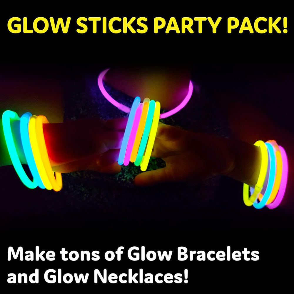 PartySticks Ultra Bright Glow Sticks Bulk Party Supplies 400 Pack - 8" G...