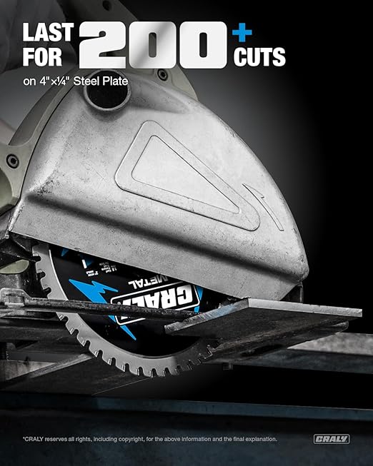 CRALY 7-1/4 Inch 48 Teeth Steel and Ferrous Metal Cutting Circular Saw Blade - Image 4