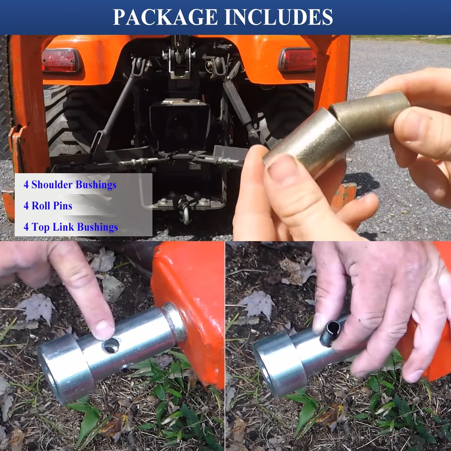 Bonbo TK95029 Cat 1 Quick Hitch Adapter Bushing Kit Fits for Category 1, 3-Point Hitch Tractors (2 Sets)