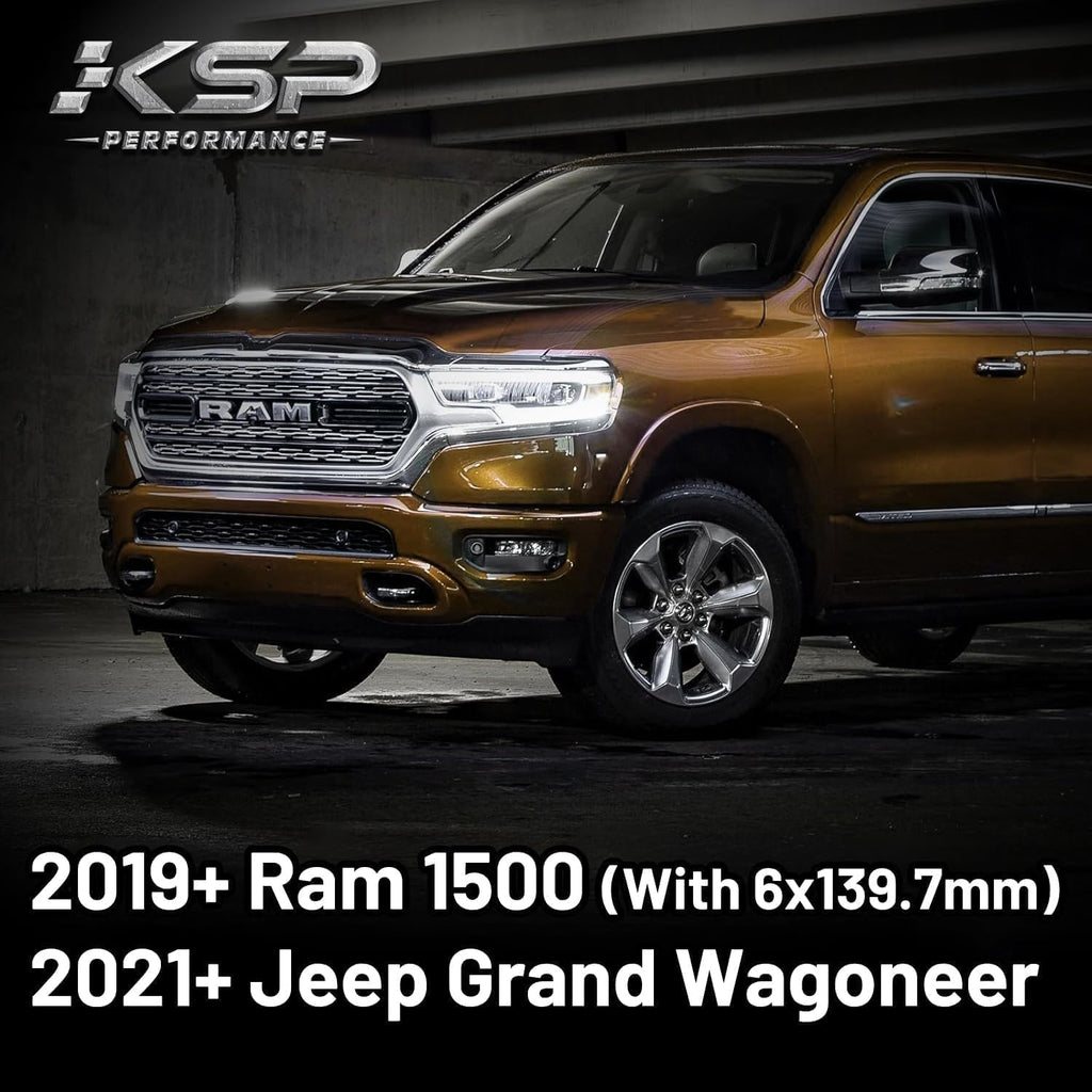 KSP 1.5in Wheel Spacers for Ram 1500 2019-2026, 38mm 6x5.5 Hubcentric Tire Spacer with 77.8mm Hub Bore M14x1.5 Lug Studs Fit Jeep Grand Wagoneer 2021-2026, 4pcs 6x139.7 Forged Spacer for 6 Lug Truck