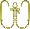 BA Products Grade 70 V Chain with 15" J Hook & Grab Hook on Pear Link 2' Legs Tow Truck Wrecker Recovery