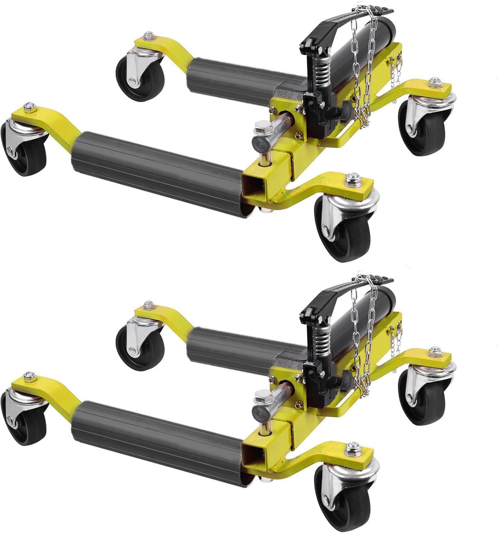 Garvee Car Wheel Dolly Set of 2, 1500 LBS Capacity Car Dolly with Hydraulic Tire Jack for Vehicle Positioning for Truck Rv Trailer, Yellow