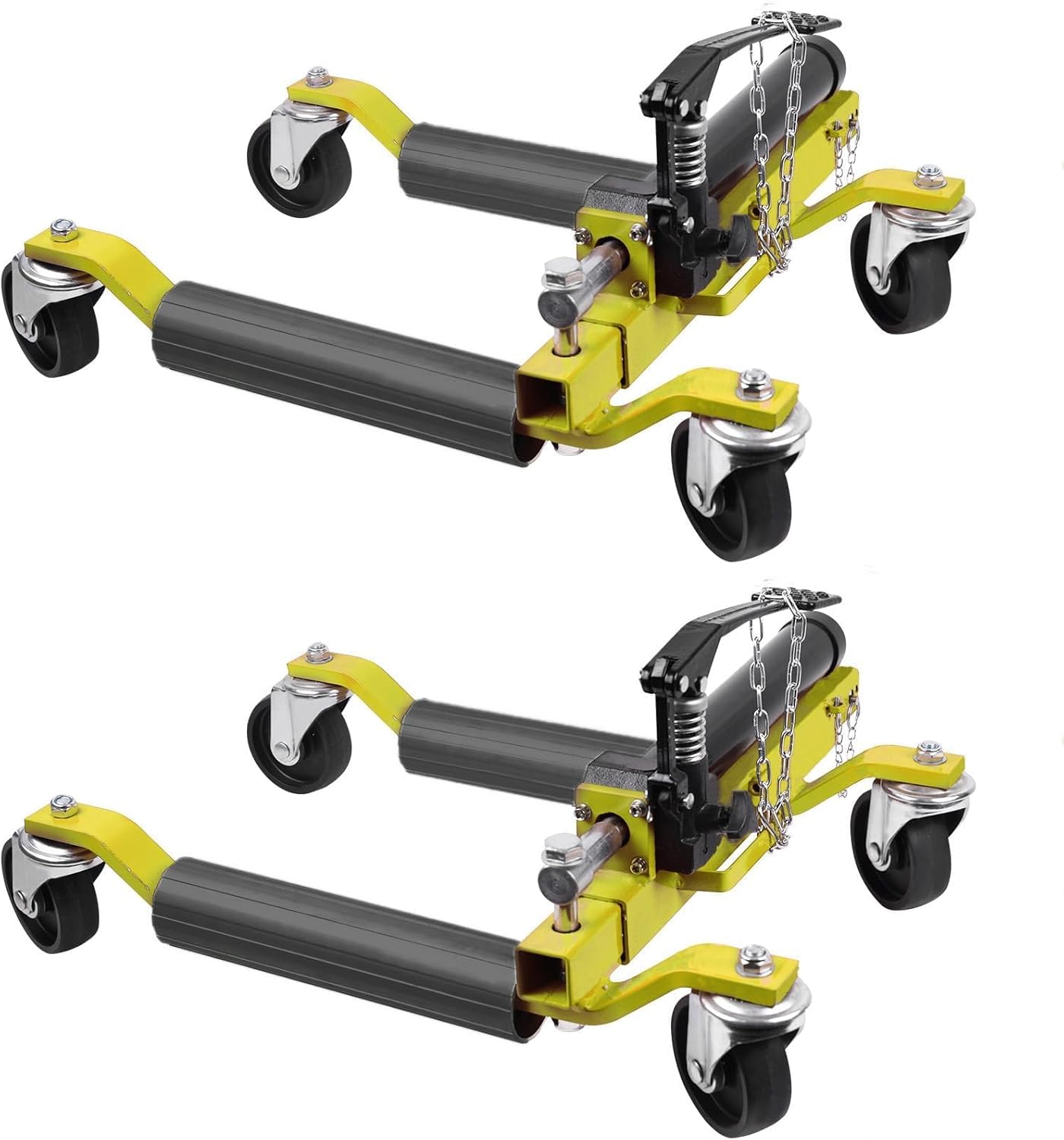 Garvee Car Wheel Dolly Set of 2, 1500 LBS Capacity Car Dolly with Hydraulic Tire Jack for Vehicle Positioning for Truck Rv Trailer, Yellow