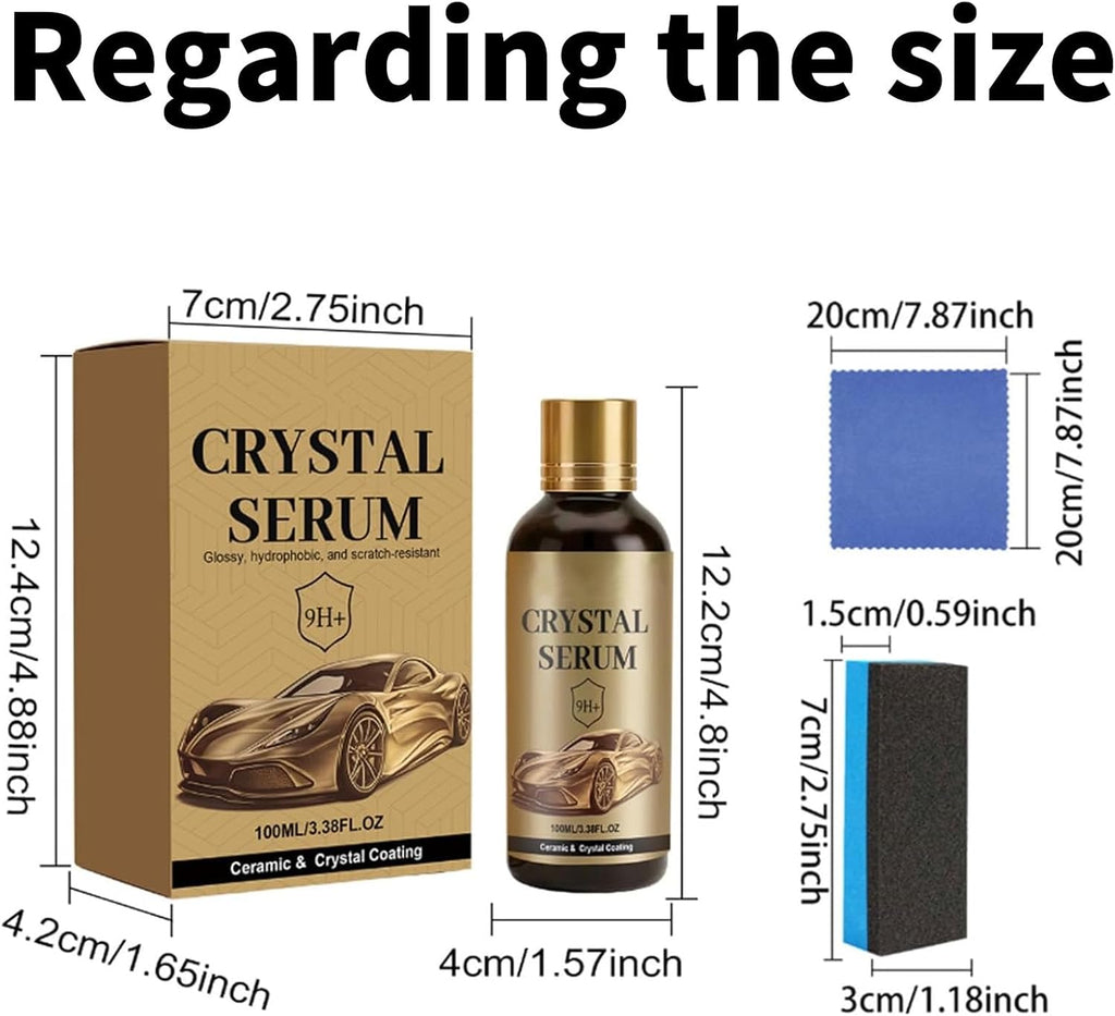 100ML PTZ Crystal Serum – Advanced Graphene Ceramic Coating for Cars, 9H Graphene Coating for Auto Car Detailing for Shine & Protection, Nano Coat Restore for Paint, Glass & Wheel (2pcs)