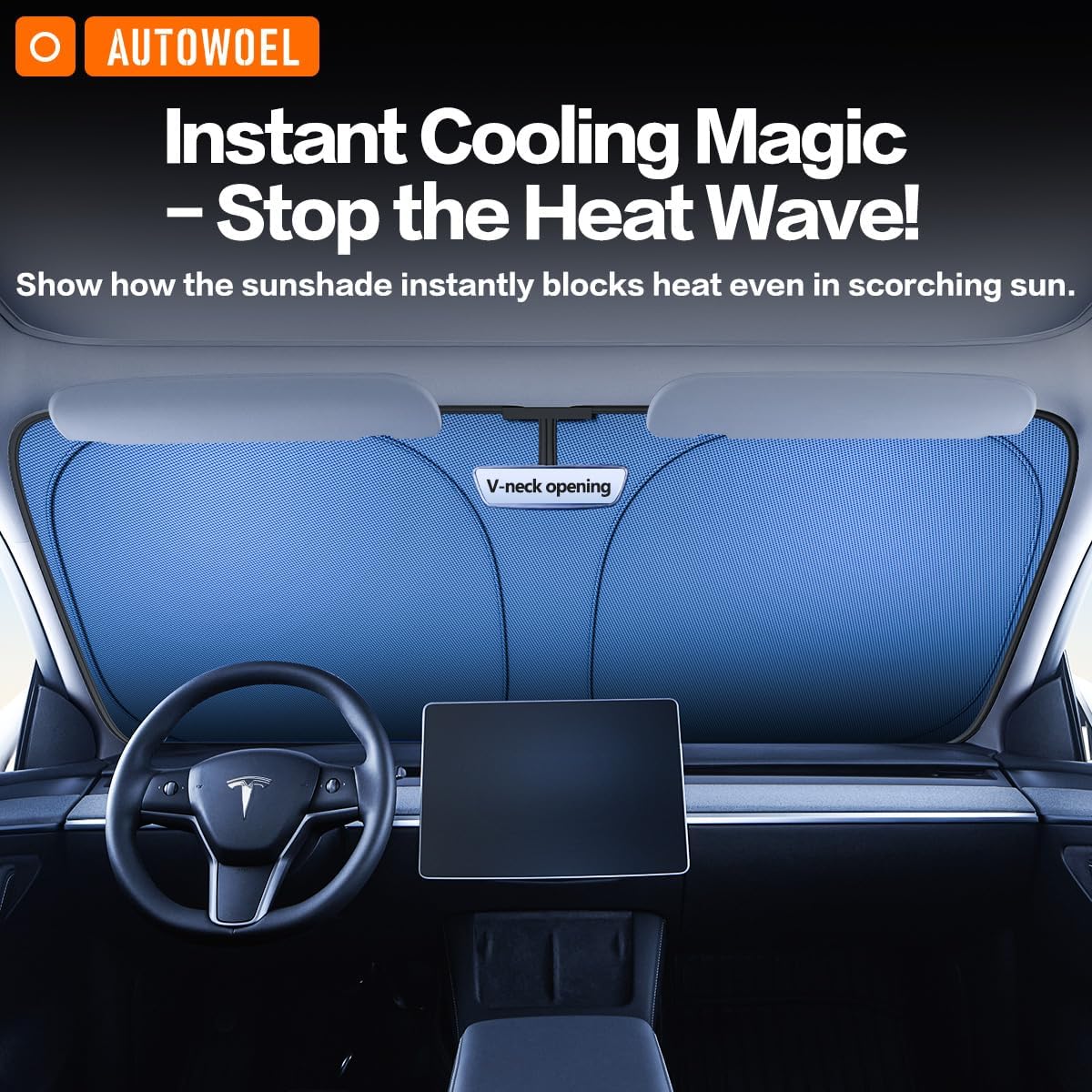 Windshield Sun Shade for Fit Ford F150 2021-2025 Foldable Sunshade with Titanium Silver & Ice Blue Layer, UPF50+ Car Window Shade
