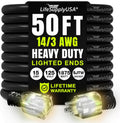 50ft Outdoor/Indoor Extension Cord 14/3 Gauge Heavy Duty 3 Prong SJTW,