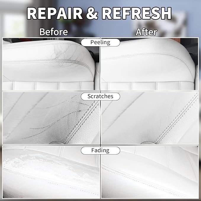 White Leather Recoloring Balm, Leather Couch Scratch/Stain Remover, Leather - Image 3