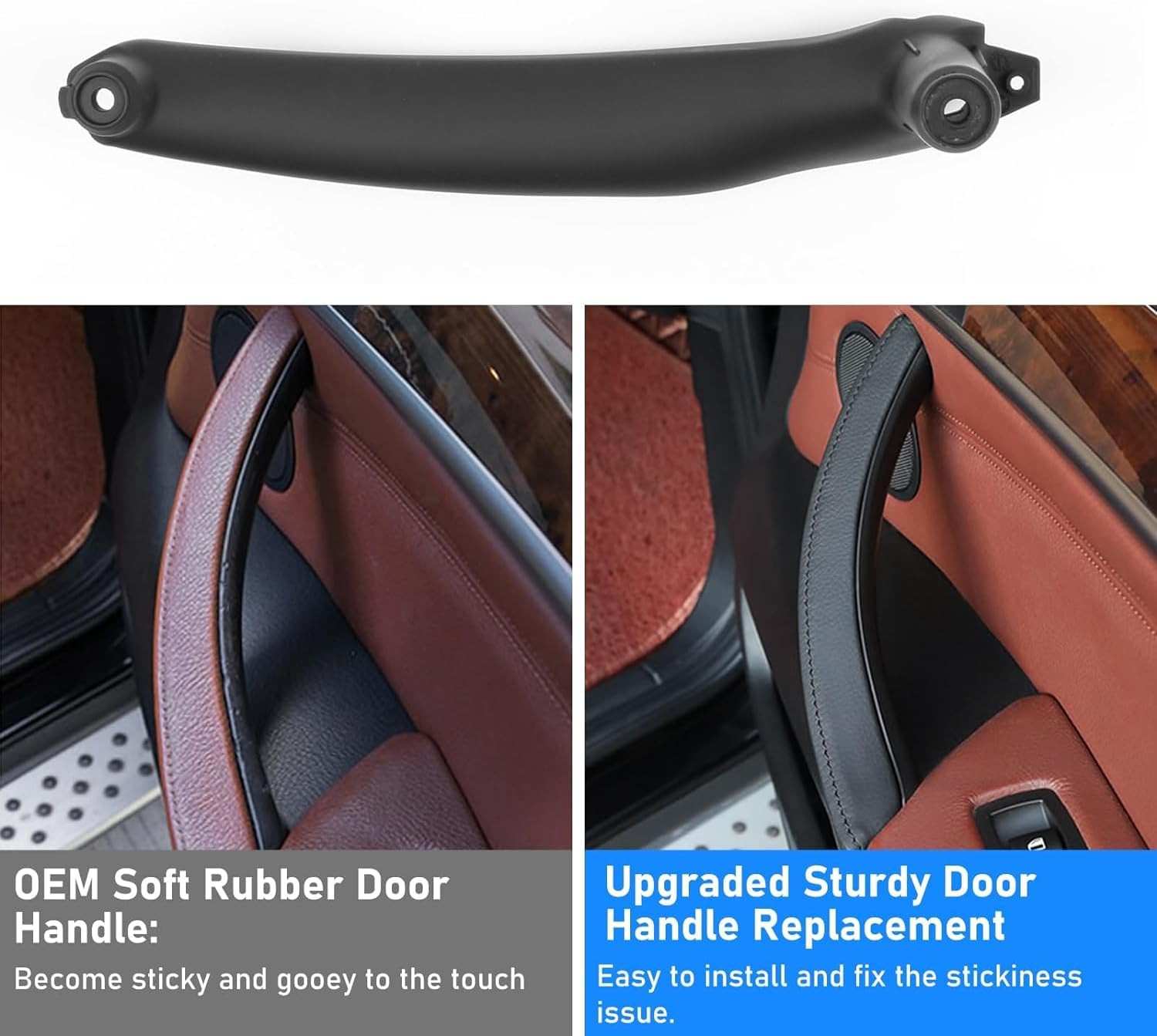 Jaronx for BMW X5 E70/X6 E71 Door Handle Replacement,Inner Door Pull Handle | Passenger Side Right Front/Right Rear (Fits:BMW X5 2008-2013 and X6 2008-2014) (Leather Cover NOT Inculded)