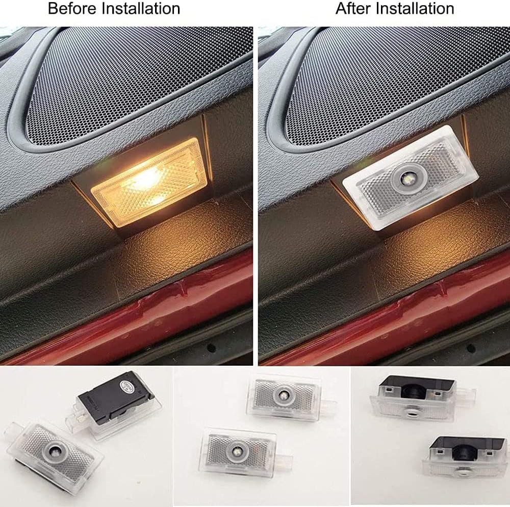 Car Door Courtesy Projector Puddle Logo Lights Replacement for Charger 2006-2022 with White Daytona Emblem,No Fading Color Logo