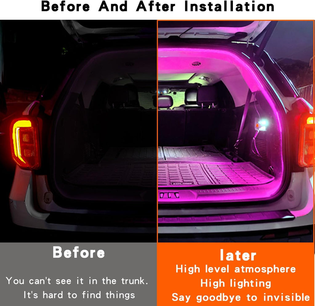 LED trunk light strip for SUV, With soft rubber,Strip Bright,low power consumption,Concealed installation,177 inch 12V 8W Ice Blue