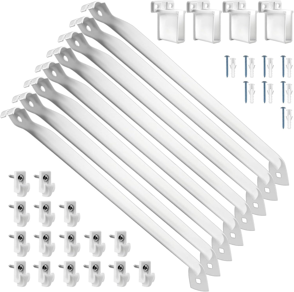 12 inch wire shelf brackets set, 8 pack, main product view