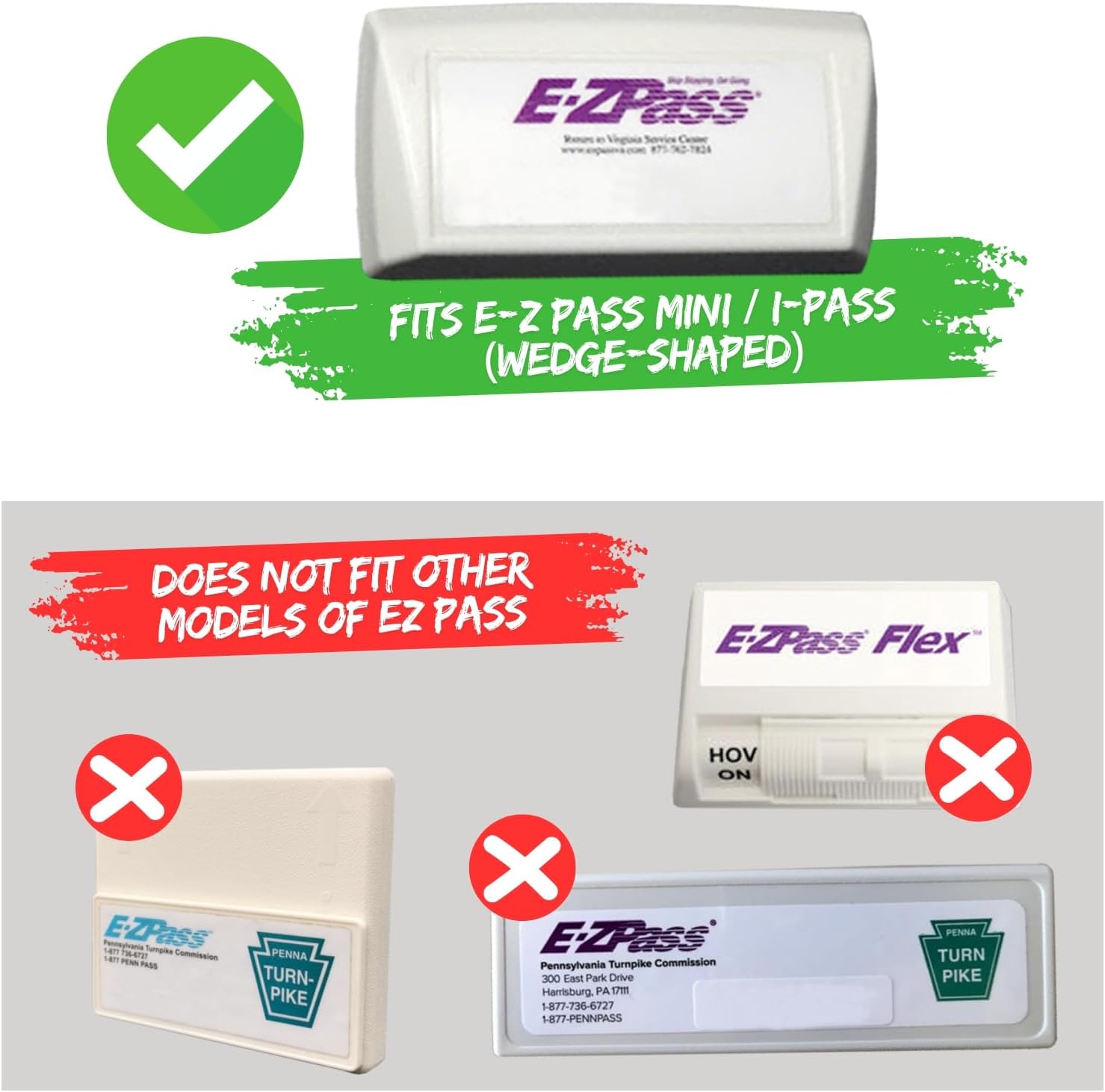 EZ Skin Bundle: Full-Wrap Silicone Skin for EZ Pass + Black Interlocking Strips = Discreet Look Inside & Outside Your Windshield! (Fits EZ Pass Mini/iPass)