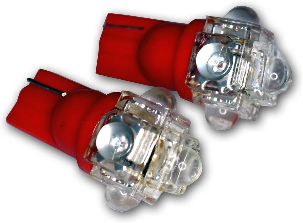 LEDUHL-T10-R5 Under Hood Light LED Light Bulbs T10 Wedge, 5 Flux LED Red 2-pc Set
