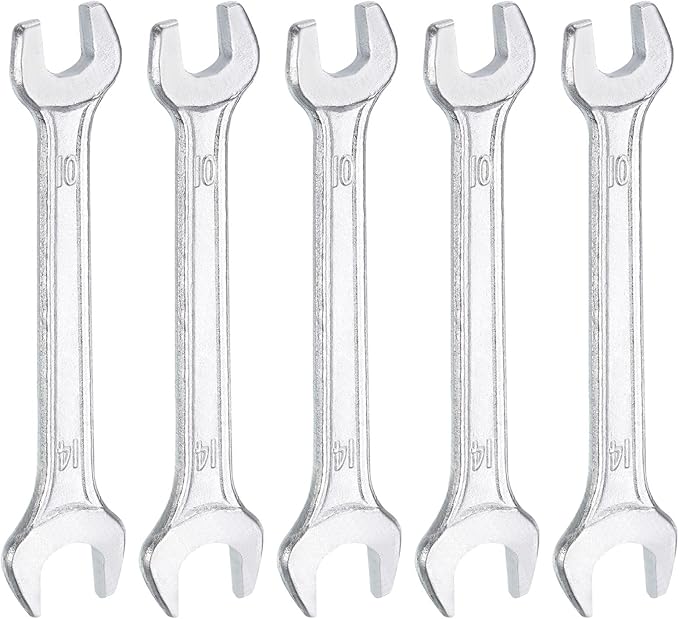 HARFINGTON 5pcs Double Open End Wrench 10mm x 14mm Metric 15 Degree Offset by HARFINGTON