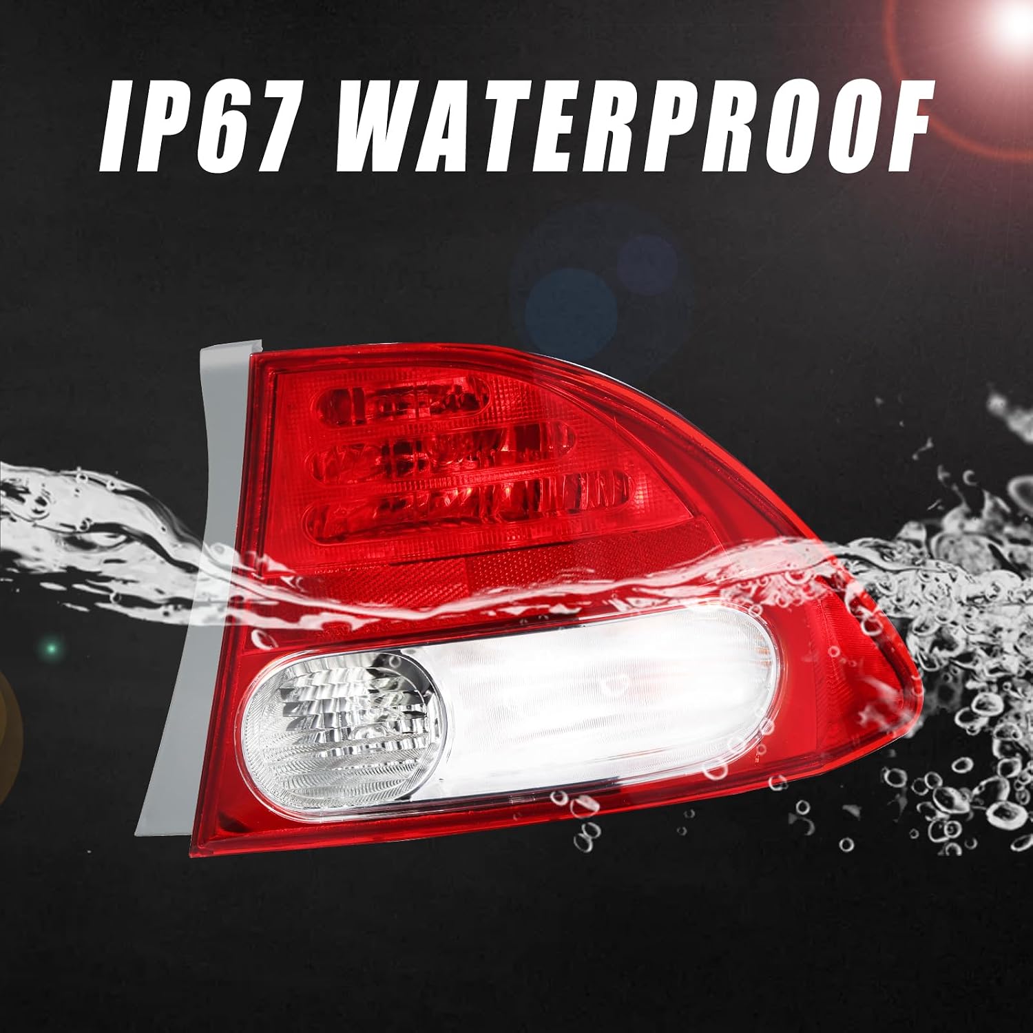 Boine Left Driver Side Tail Light Compatible With 2009 2010 2011 Honda Civic 4-Door Sedan Hybrid Rear Tail Lights Brake Lights 33551SNAA51 HO2818138 (Left Driver Side)