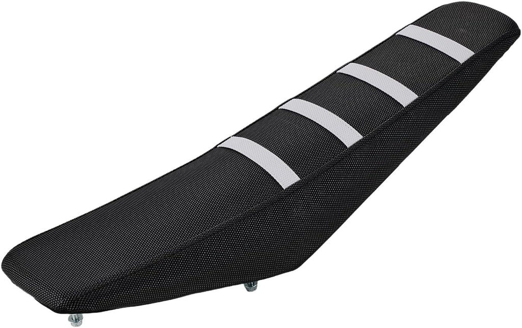 CHANGCHENG Electric Dirt Bike Seat Cover for Yozma IN10,Waterproof Anti-Slip PVC Seat Cushion Cover for Electric Bike Yozma in 10-White Stripe
