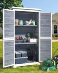 gizoon outdoor storage cabinet with 3 shelves, double, main product view