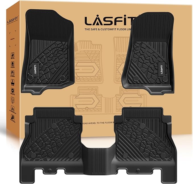 LASFIT Floor Mats for Jeep Wrangler JL 2018-2025 Unlimited 4 Door Gas/MHEV Type by LASFIT