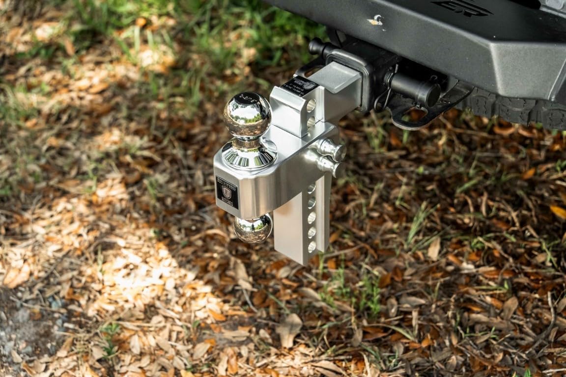 BulletProof Hitches - 2.0" Aluminum Trailer Hitch (14,000 lb. Rating) - Adjustable Hitch with 6" Drop/Rise and 2" & 2-5/16" Dual Ball - Corrosion-Resistant Tow Hitch