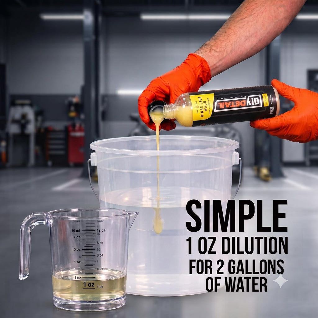 diy detail Rinseless Wash V2 – Waterless Car Wash & Rinseless Soap Alternative | Streak-Free Auto Detailing Solution | Safe for PPF, Ceramic Coating, All Vehicle Surface | 16oz Bottle