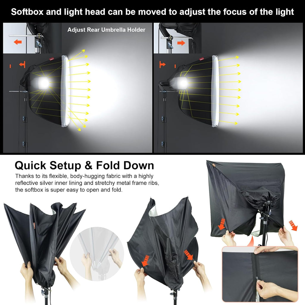 linco lincostore photo video studio light kit am169, close-up detail