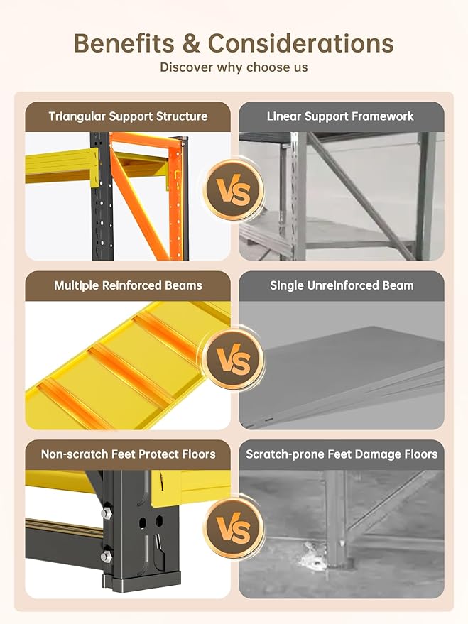 4-Tier Storage Shelves, Adjustable Industrial Metal Shelf System, 400lbs - Image 5