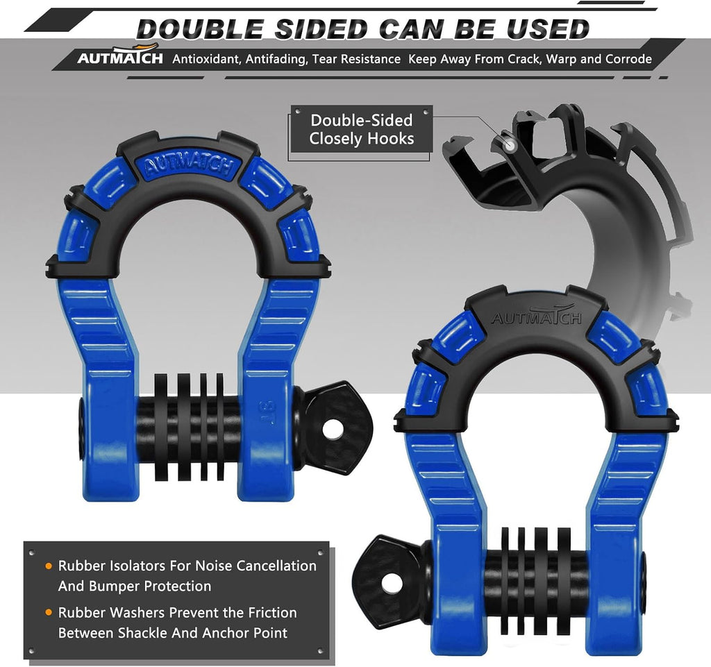 autmatch 3/4" mega d ring shackles (2-pack) shown in use