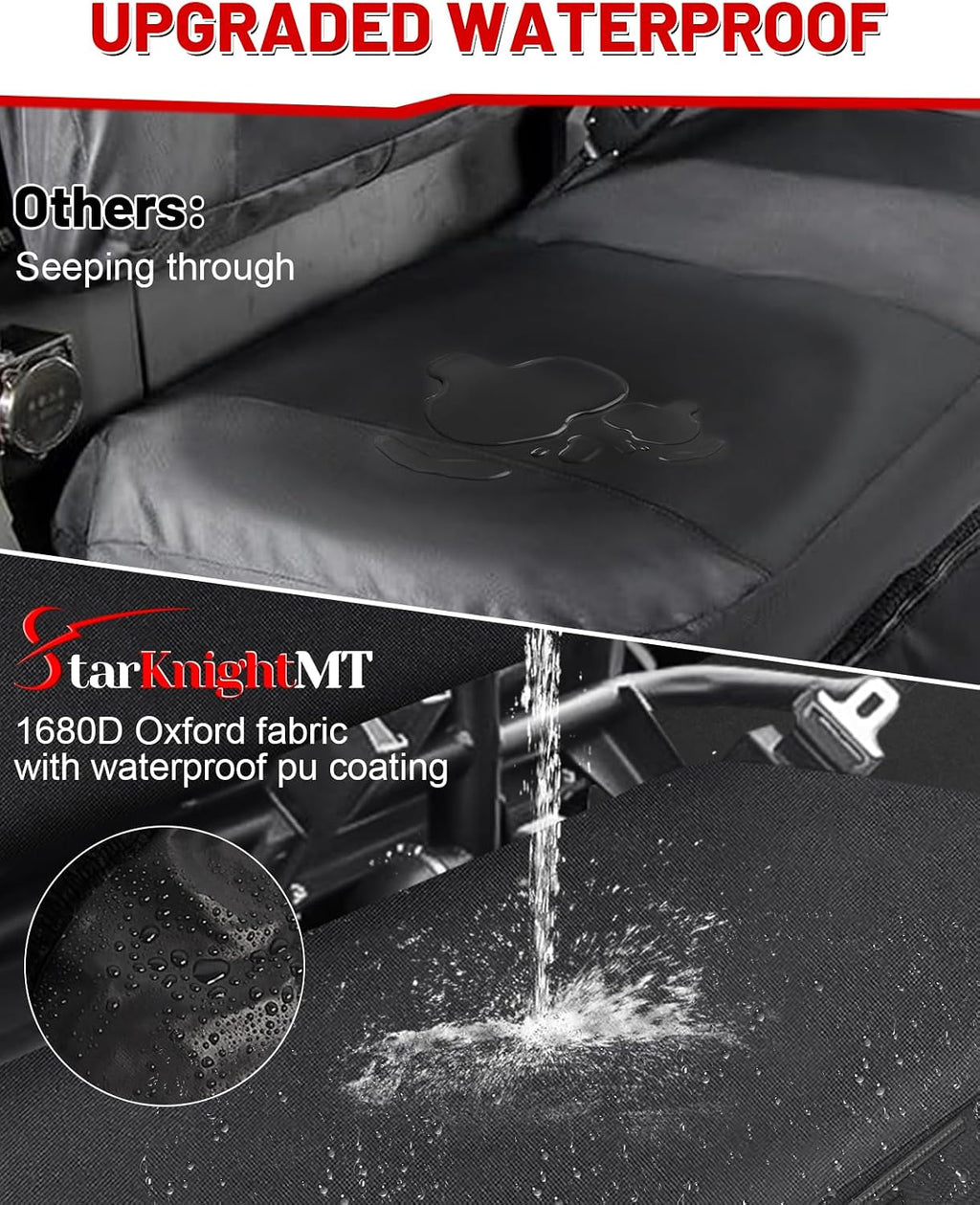StarknightMT Mule Bench Seat Cover Compatible with Kawasaki Mule 600/610 2005-2016 & Mule SX 2017-2023, Waterproof Oxford Fabric UTV Seat Cover Accessory Part