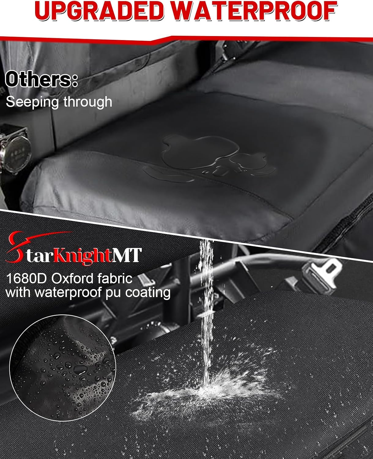 StarknightMT Mule Bench Seat Cover Compatible with Kawasaki Mule 600/610 2005-2016 & Mule SX 2017-2023, Waterproof Oxford Fabric UTV Seat Cover Accessory Part