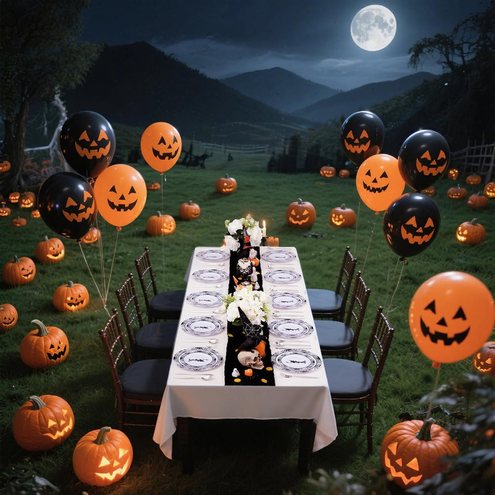 EjonirInjonir 60pcs Sturdy Halloween Plastic Plates For Spooky Party Decor