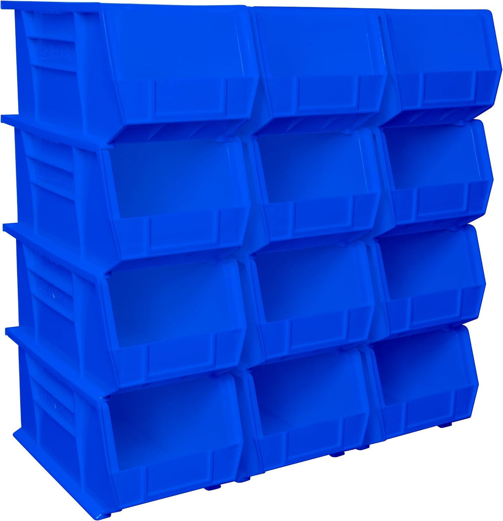 Akro-Mils 12 Pack AkroBins Plastic Storage Bins, Space-Saving Stackable Organ...