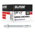 3/8" x 3" zinc-plated wedge anchors for concrete, main product view