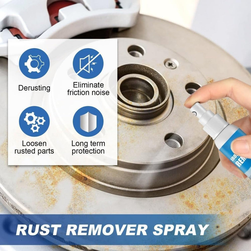 Multi-functional Quick-Acting Rust Removal Spray, Portable Rust Remover Spray for Metal, Iron Power Remover, Car 𝐑ust Removal Spra𝐲, Fast-Acting Oxidation Remove𝐫, Easy Spra𝐲 Application (2pcs)