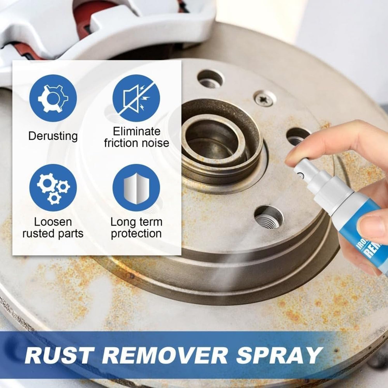 Multi-functional Quick-Acting Rust Removal Spray, Portable Rust Remover Spray for Metal, Iron Power Remover, Car 𝐑ust Removal Spra𝐲, Fast-Acting Oxidation Remove𝐫, Easy Spra𝐲 Application (2pcs)