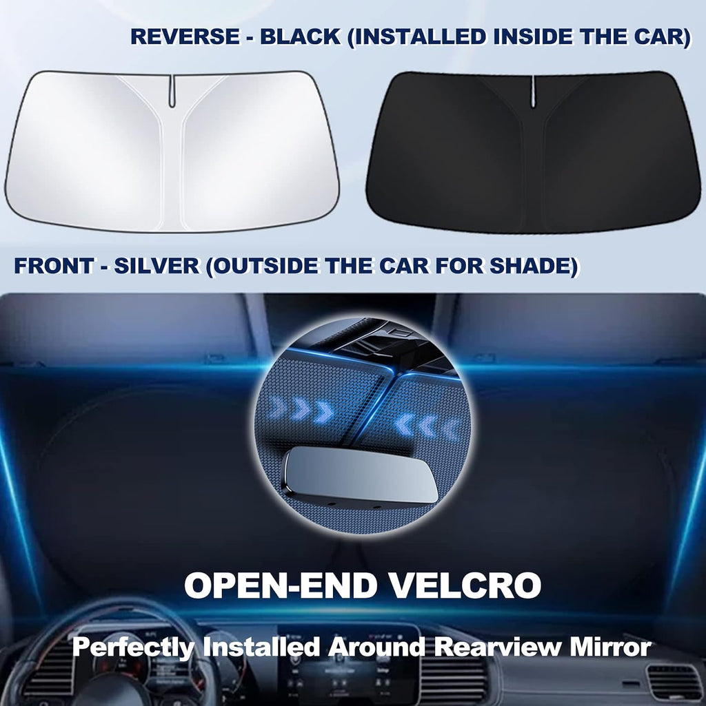 Car Window Sun Shade Front Windshield Custom Fit Compatible with Jeep Grand Cherokee & L SUV 2026 2025 2024 2023-2014, Laredo Limited Trailhawk Overland Altitude Summit Sunshade Cover Window Sun Visor