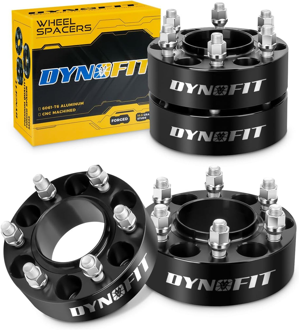 dynofit 2 Inch 6x135 Hub-Centric Wheel Spacers (4 Pcs) for 2015-2026 Ford F150, Expedition, Lincoln Navigator - M14x1.5 Studs, 87.1mm Center Bore