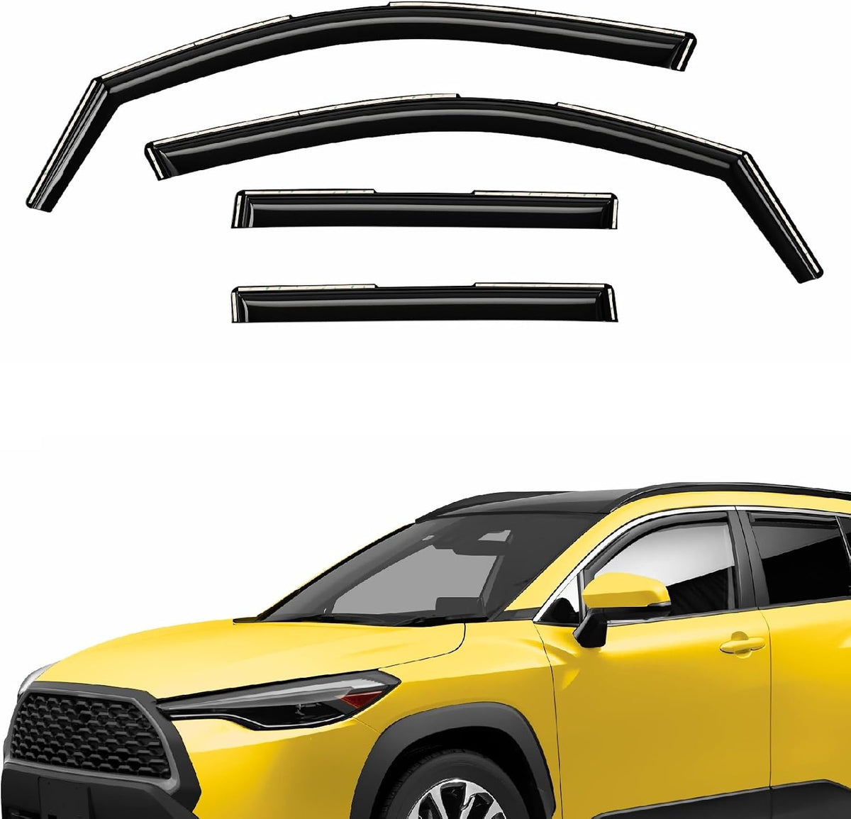 Extra Durable Window Deflectors in-Channel Window Visors Rain Guards Fit