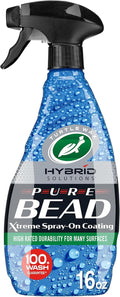 Turtle Wax Hybrid Solutions Pure Bead Advanced Car Coating Spray For Auto, Home & Marine Use, Clear Coat Paint Protection, Streak-Free, Safe for Glass, Metal, Plastics & More, 16 oz (Pack of 1)