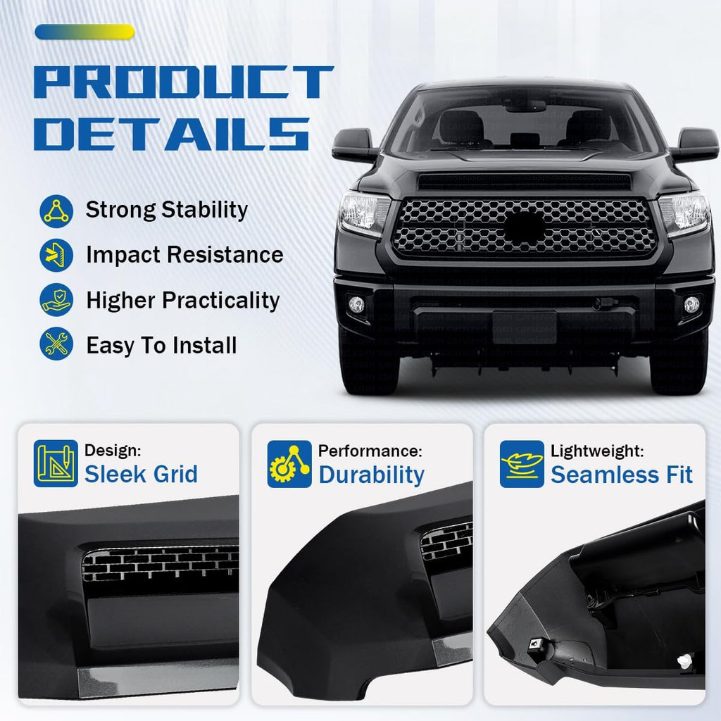 Magnetic Gray Front Upper Scoop Molding Trim Compatible with 2014-2021 Toyota Tundra Truck Front Hood Panel Molding Trim Replace for 76180-0C030