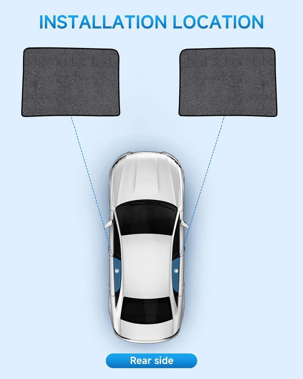 Car Window Shades for Chevy Silverado(2020-2026), 2-Pack Rear Window Sun Shades for Baby – Breathable Mesh, UV & Heat Blocker, Privacy Protection for Camping, Travel, Sleep & Nursing